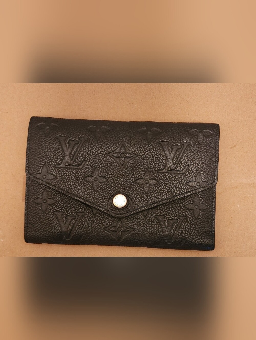 Louis Vuitton Black Monogram Empreinte Leather Curieuse Compact Wallet